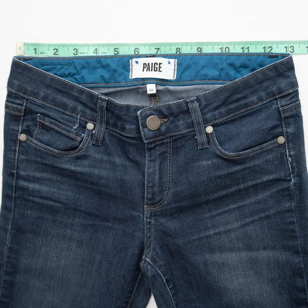 Paige Dark Wash Mid-Rise Skyline Skinny Jeans Size 26